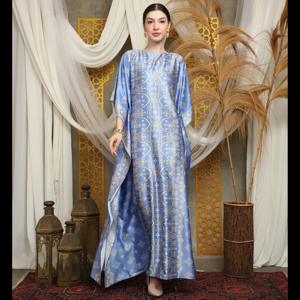 Kaftan Biru | Kaftan Blue | Kaftan Modern | Kaftan Jumbo | Long Kaftan | Dress Biru | Dress Blue | L