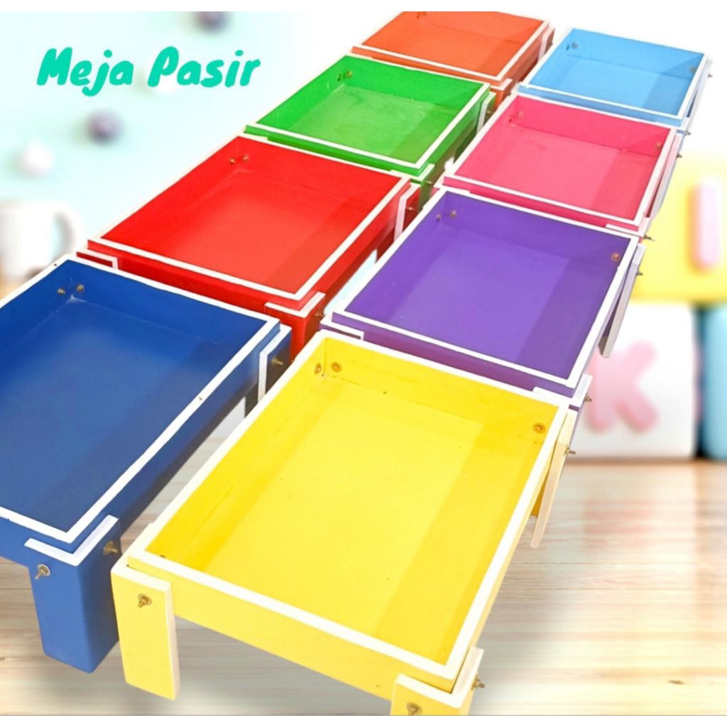 Mainan Edukasi Anak Meja Pasir Warna Warni/ Meja Pasir Anak/ Mainan Pasir Anak/ Cetakan Pasir/ Meja 