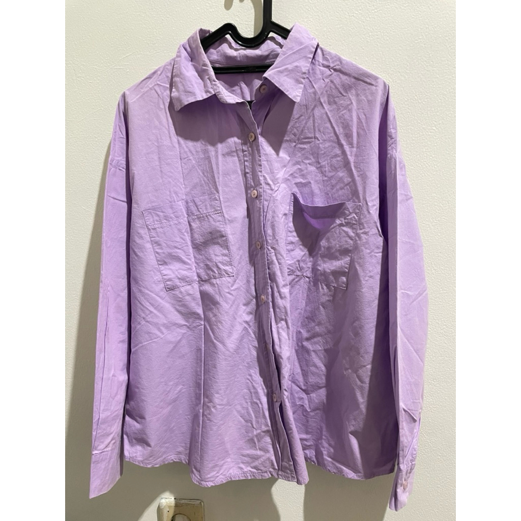PRELOVED kemeja ungu lilac