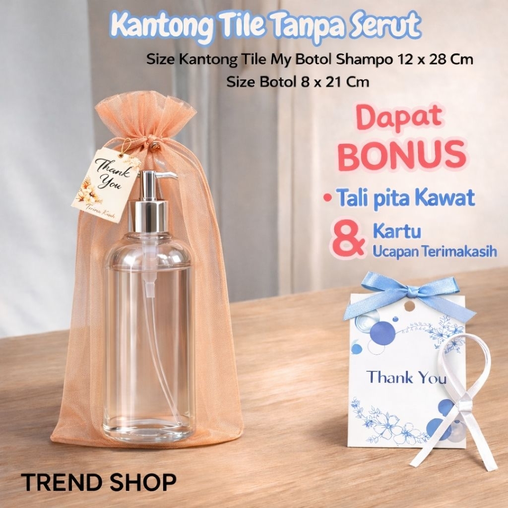 Kantong Tile Souvenir Polosan Size 12 x 28 Cm Kantong Kemasan Souvenir Botol Shampo