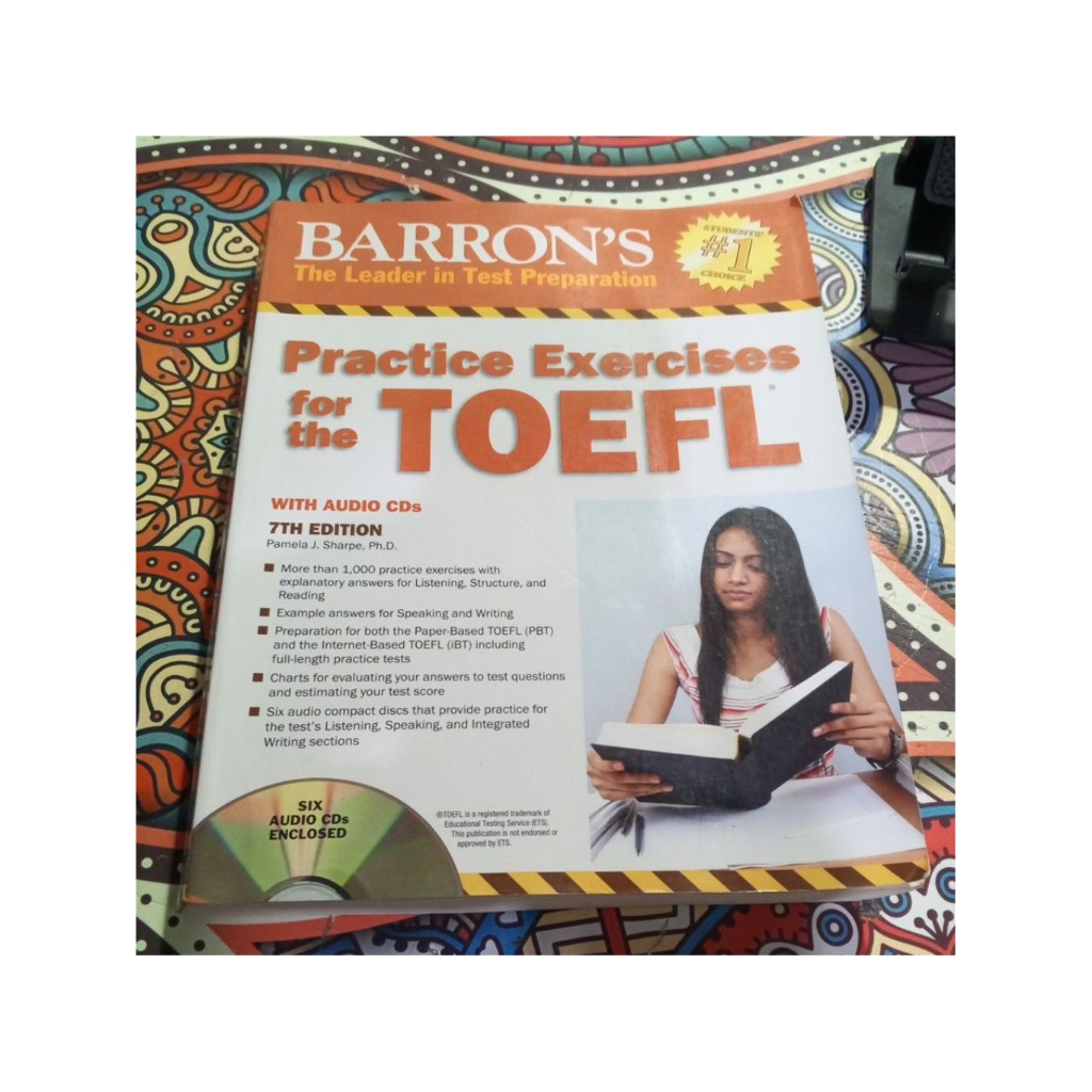 practice exercises for the TOEFL 7th edition.. Barron... original.