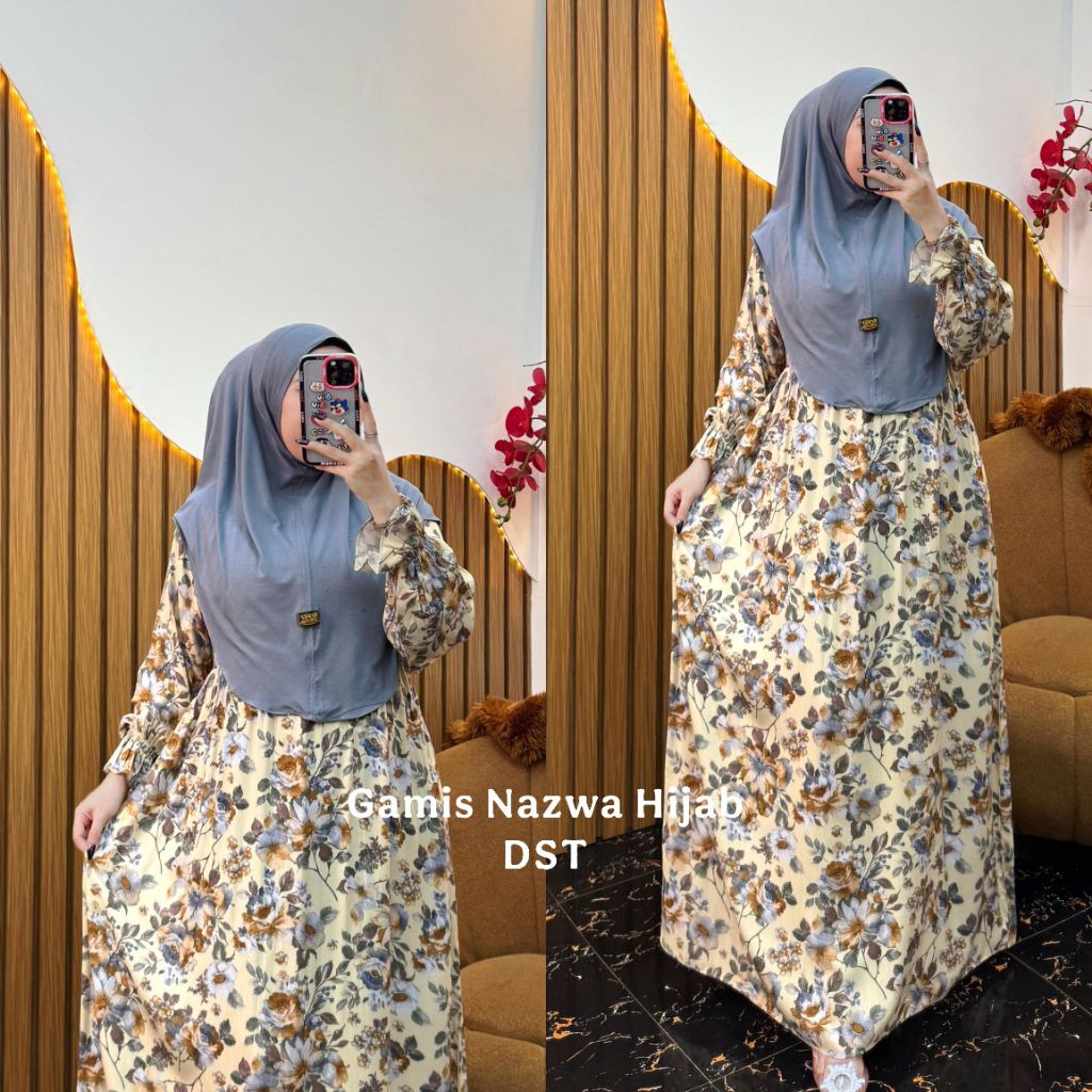 GAMIS NAZWA SET HIJAB BY DST/GAMIS RAYON  JUMBO BUSUI