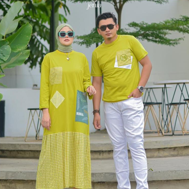 Couple JENIA by Numiaa Fashion I Pakaian Muslim Sarimbit untuk Pasangan LD All Size I Midi Dress Com