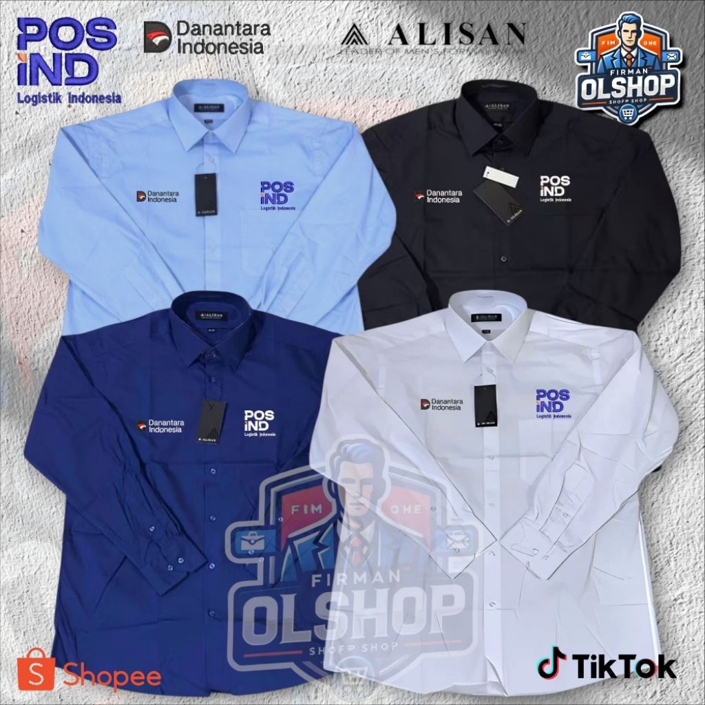 Alisan Kemeja Baju Seragam Danantara POS INDONESIA LOGISTIK Bordir Komputer pria dan wanita