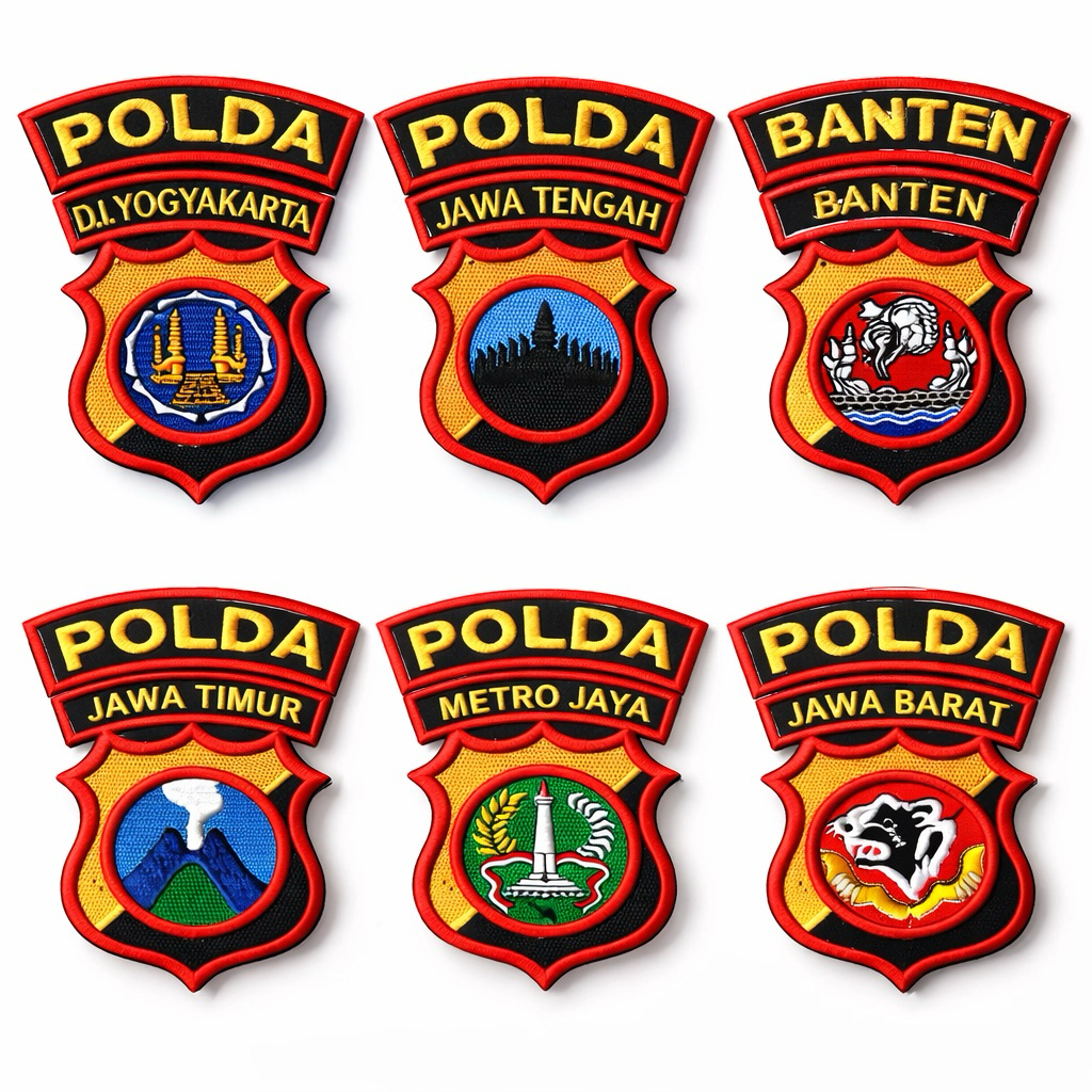 PRODUK BARU DAN MURAH LOGO POLDA BORDIR TIMBUL 3D (PULAU JAWA) - BORDIR POLDA JAWA TENGAH - BORDIR P