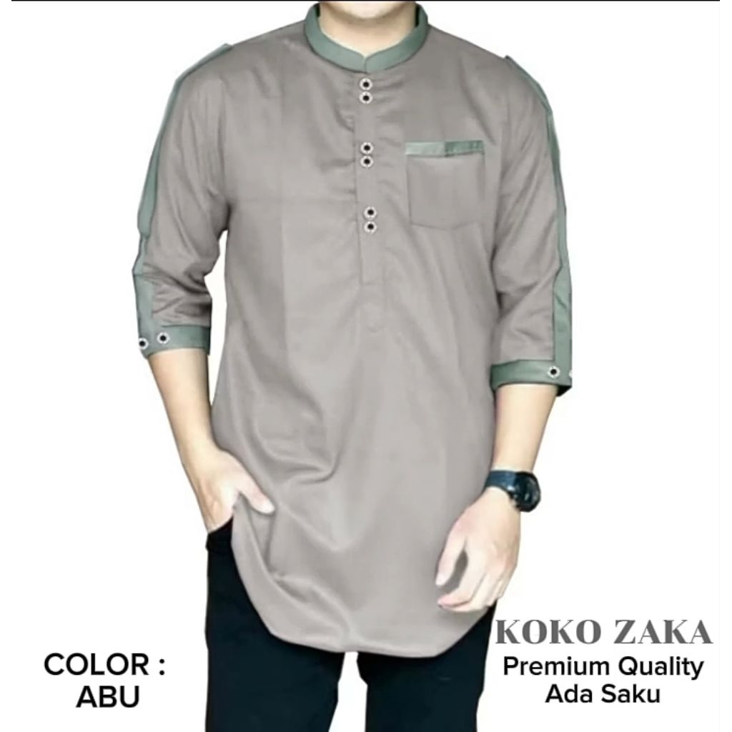 Baju KOKO ZAKA Lengan 3/4 Pria Dewasa terbaru