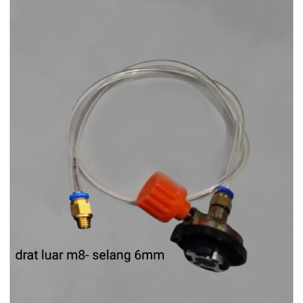 konektor selang plus drat luar m8 selang 6mm