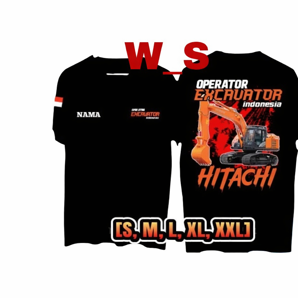 KAOS OPERATOR EXCAVATOR INDONESIA HITACHI CORAK ORANGES