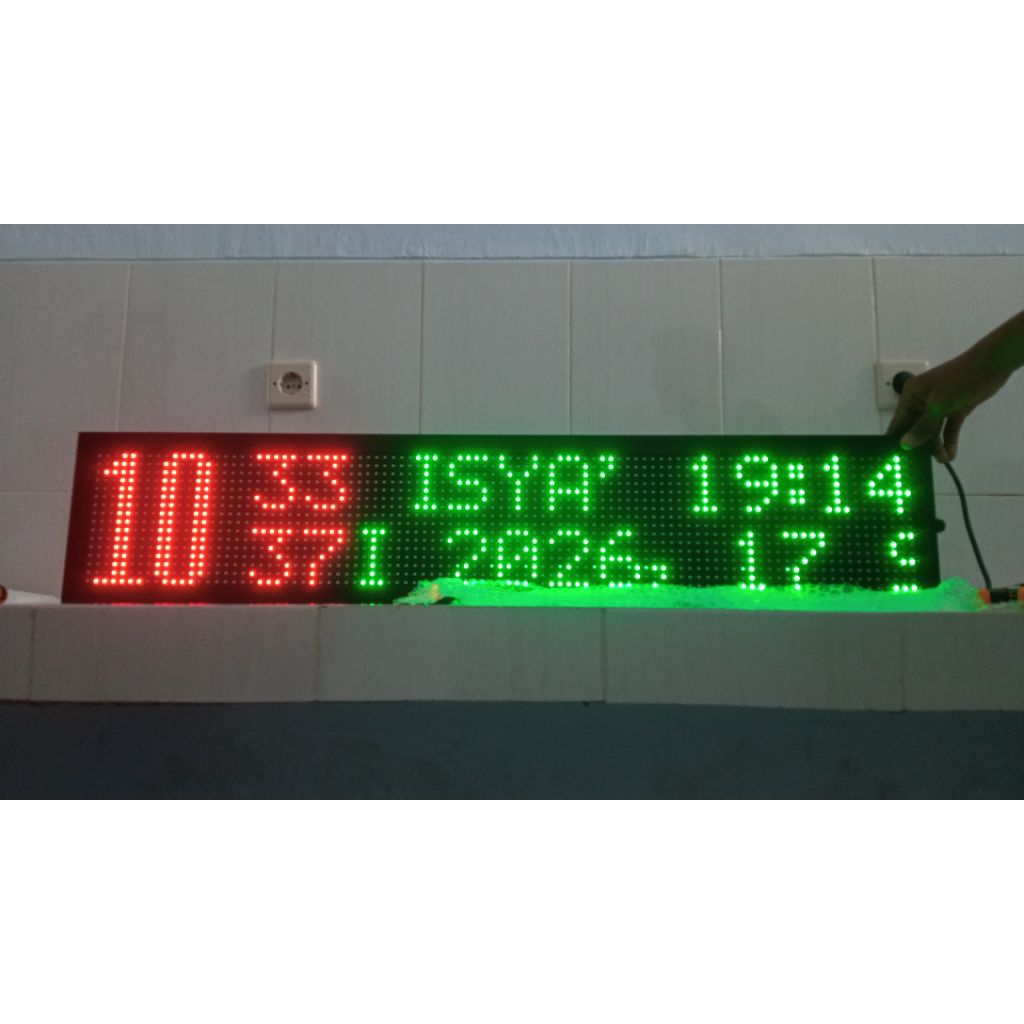 PO Running text & jadwal sholat untuk masjid, toko, rumah bisa request jumlah led dan tulisan