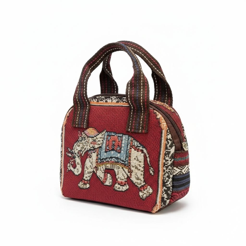 pouch thailand souvenir best seller kanvas gajah owl  1786 // Tas thailand jinjing tas mini hand bag