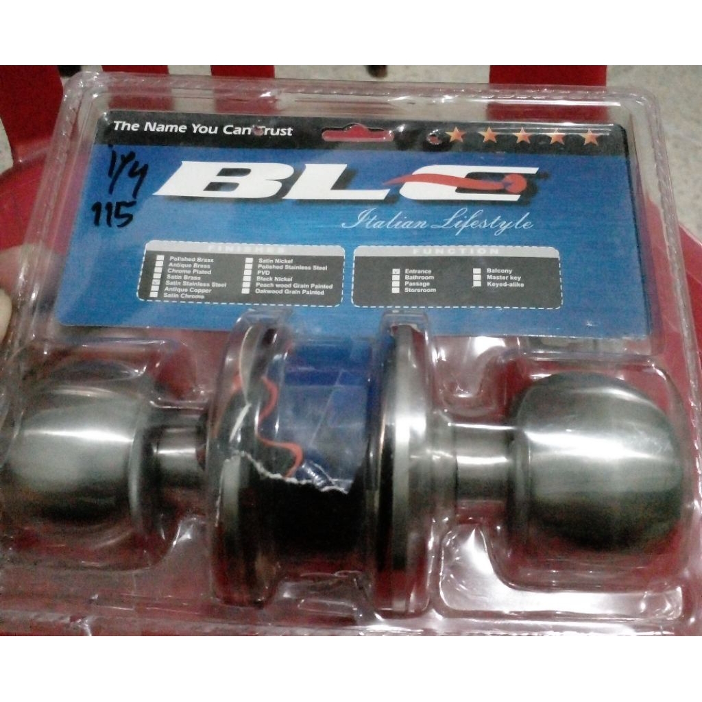 kunci pintu set Belluci stainless gagang bulat