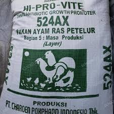 1 Sak Karung 50 Kg 50kg Pakan AYAM Petelur HI PRO VITE Charoen Pokphand Sak Pelet Pur 524 / 524AX Ay
