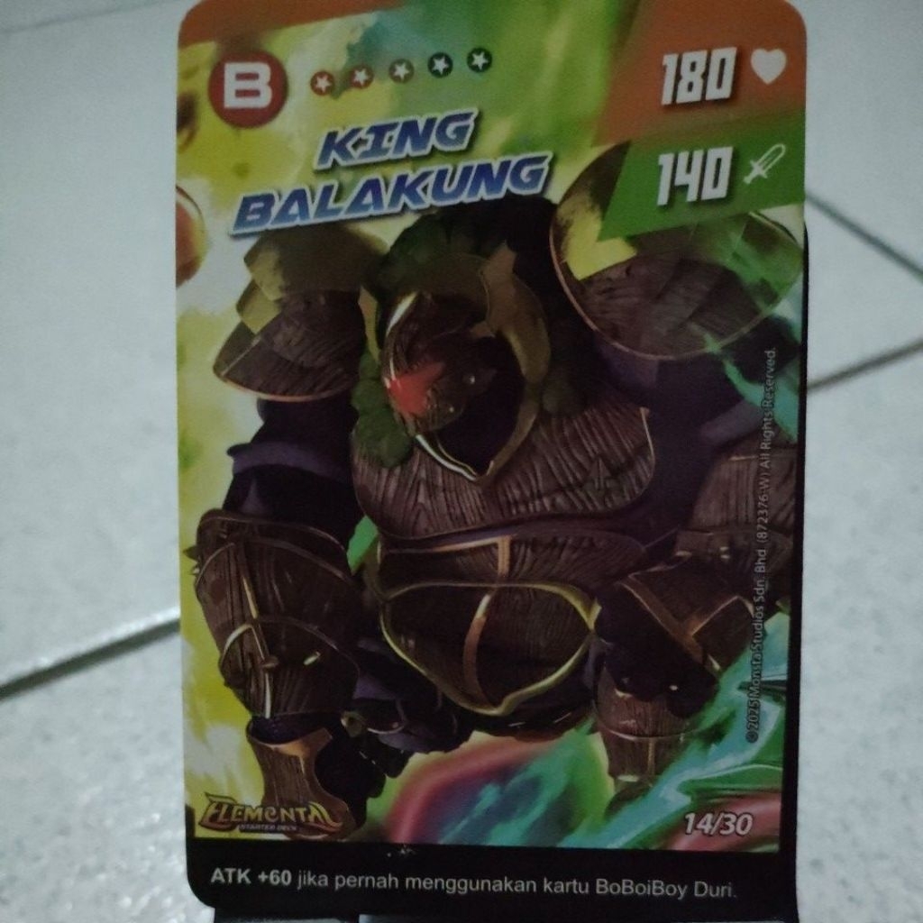 Monsta Galaxy Card Pek Elemental Kartu BoBoiBoy King Balakung Limited Edition