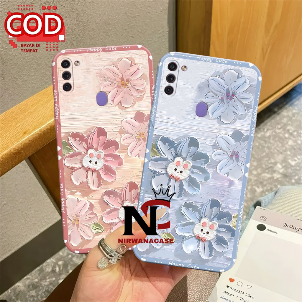 Cassing Hp Samsung A11 - Casing Samsung M11 Motif Bunga Bear Case Pro Camera Lentur Fashion Case Cew