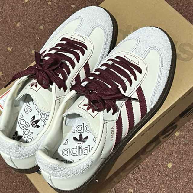 Adidas Samba OG Wonder White Maroon