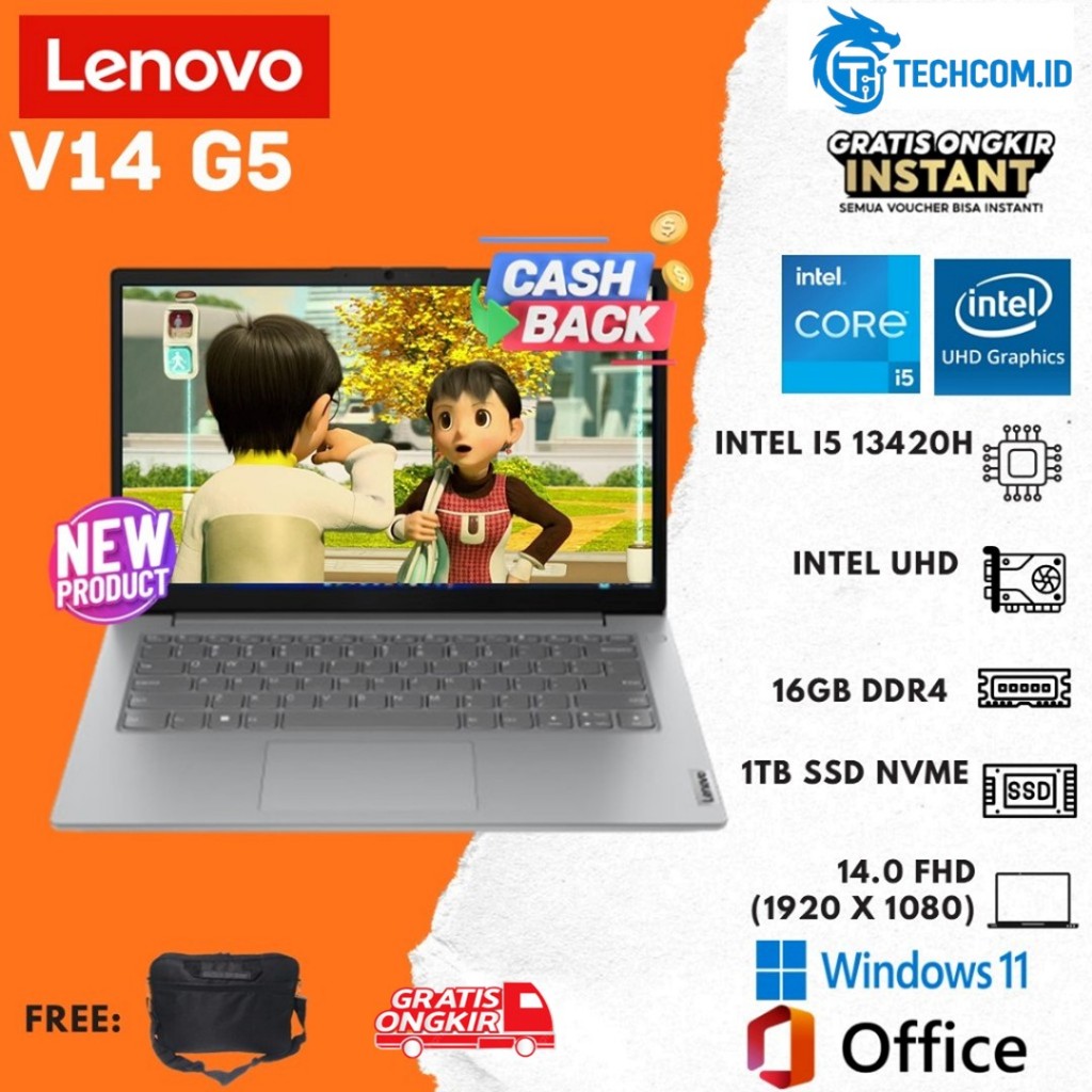 Laptop Lenovo V14 G5 I5 13420H 8GB 512 SSD W11+OHS 14.0 FHD IPS