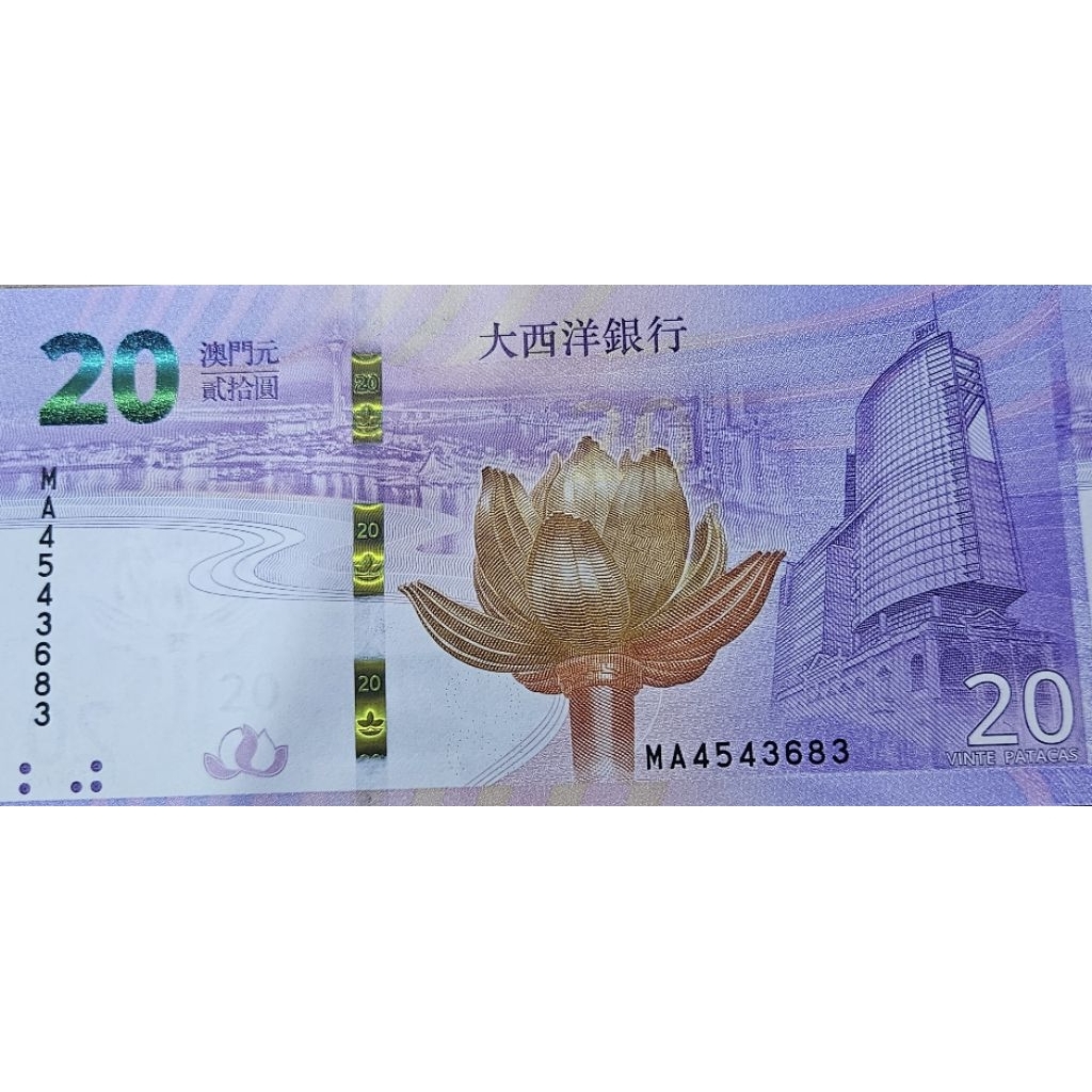 Uang Asing Negara macau commemorative 20th aniversary of macau to chin 2024 20 patacas UNC GRESS MUL