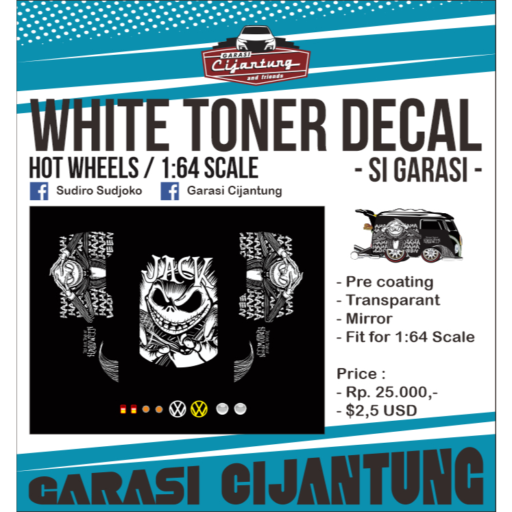 [White Toner] decal Hot Wheels Kool Kombi tema Jack Nightmare