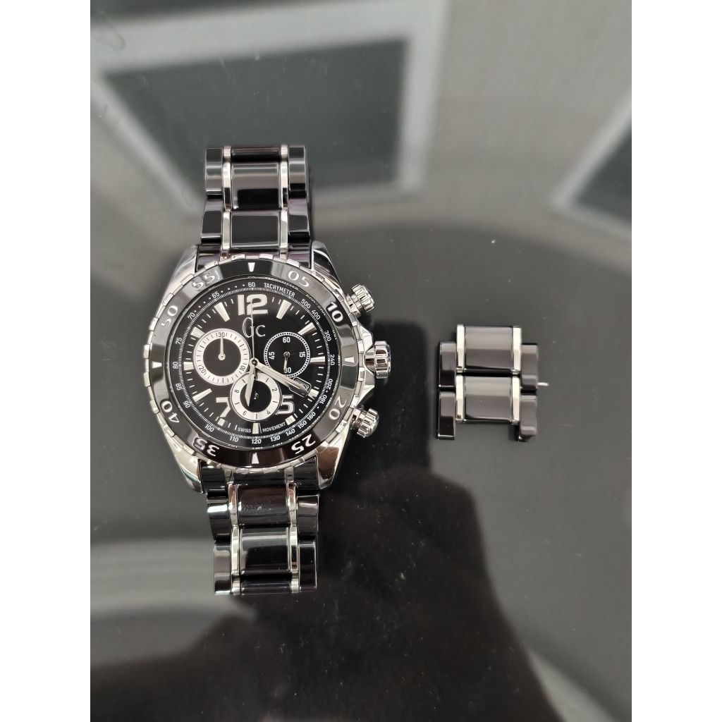 Jam Tangan GC Chronograph Black Stainless Steel