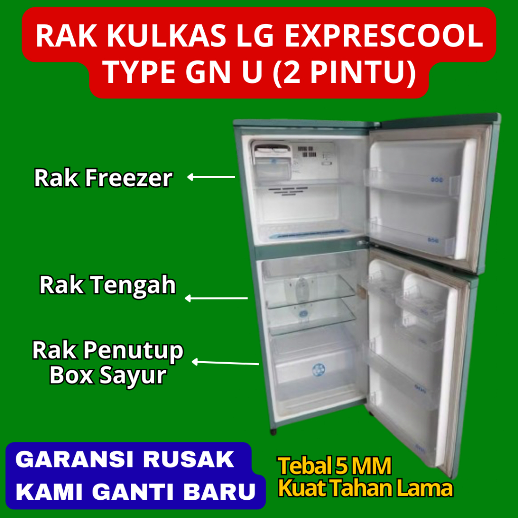 Rak Kulkas Akrilik LG 2 Pintu Tahan Lama Bening - Tatakan rak kulkas merk LG 2 Pintu Bahan Akrilik B
