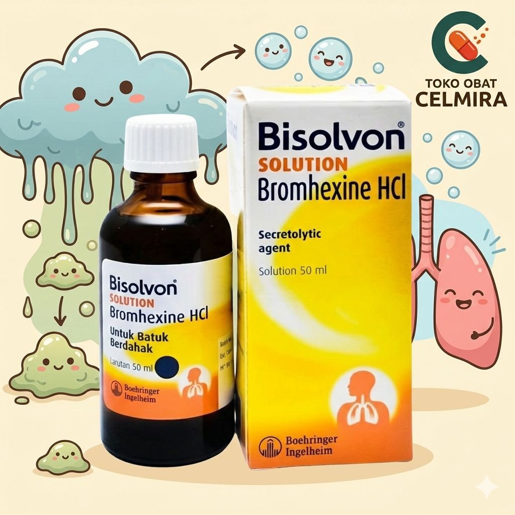 Bisolvon Solution 50ml - Cairan Untuk Nebulizer / Alat Uap Batuk Berdahak