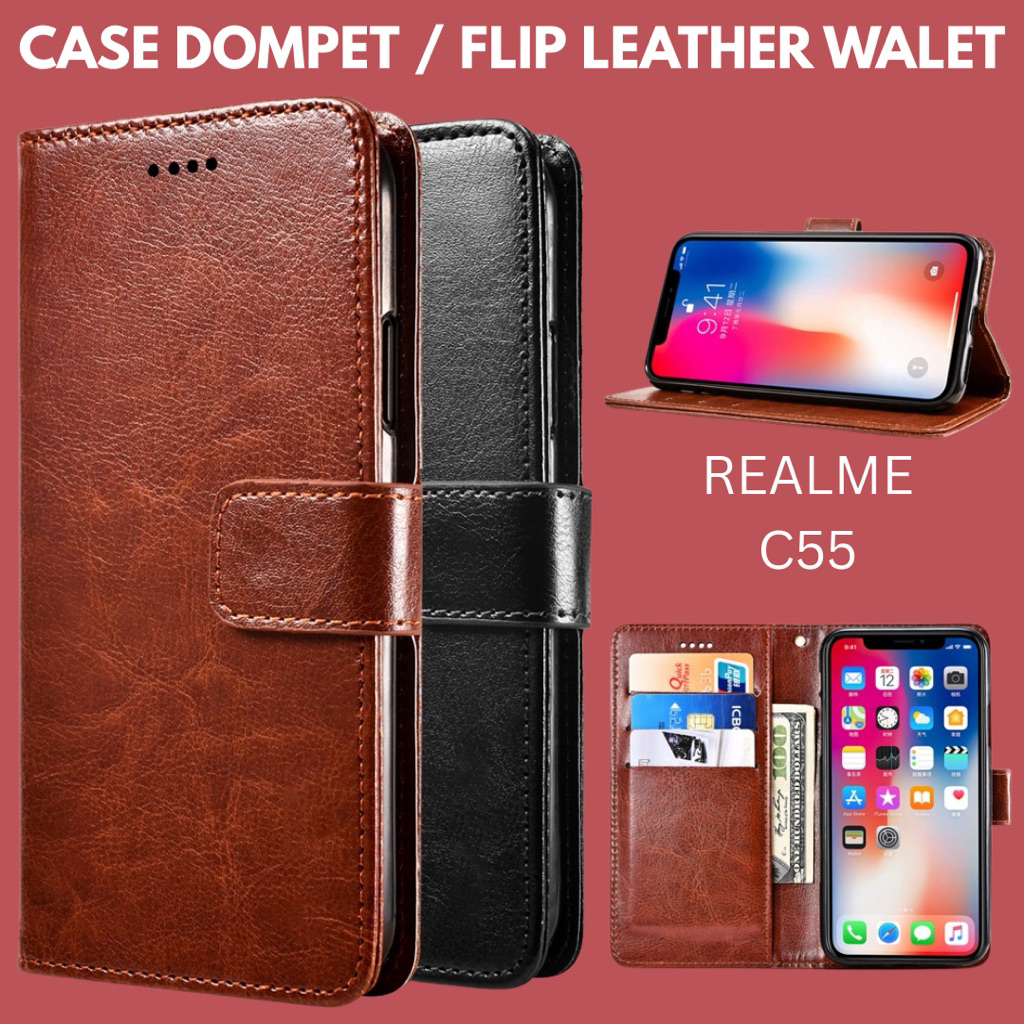 CASE DOMPET / FLIP LEATHER WALLET REALME C55