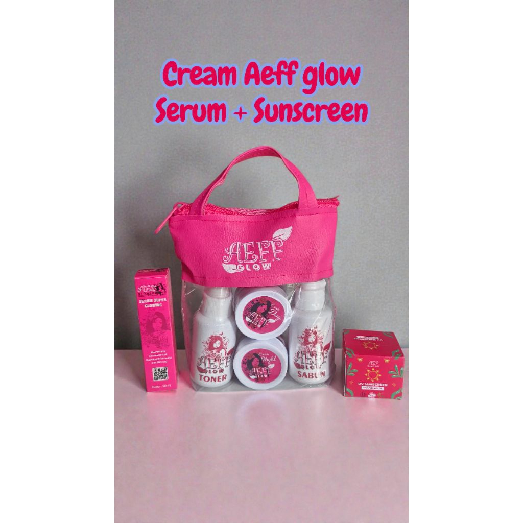 Paket wajah lengkap + serum + suncreen Aef Beauty/ cream aef paket lengkap