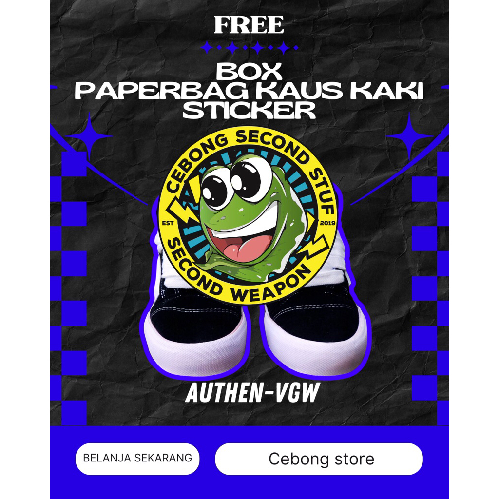 kode : VGW sepatu gendut hitam putih