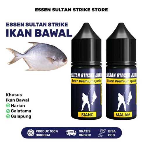 Essen remium Sultan Strike ikan Bawal 30ml siang dan malam
