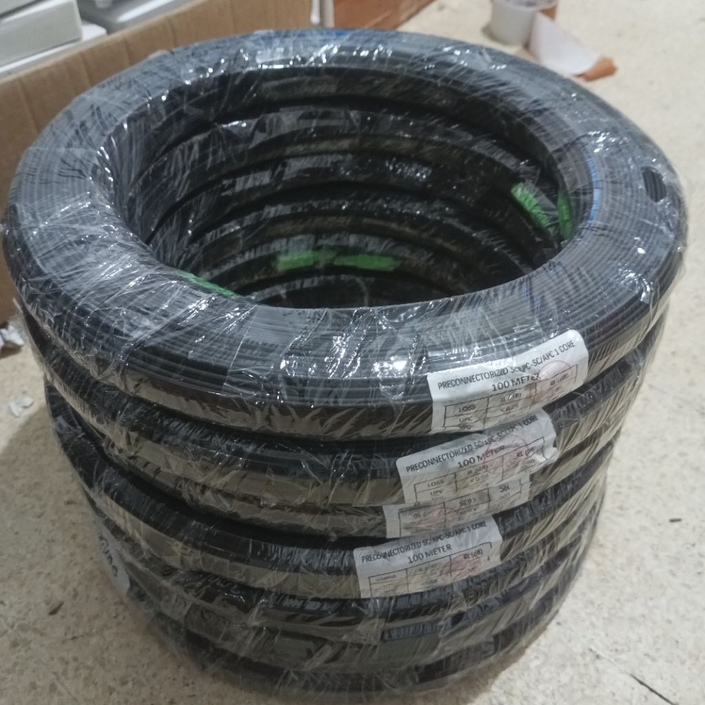 kabel fiber optik precon 150M new ijo FO