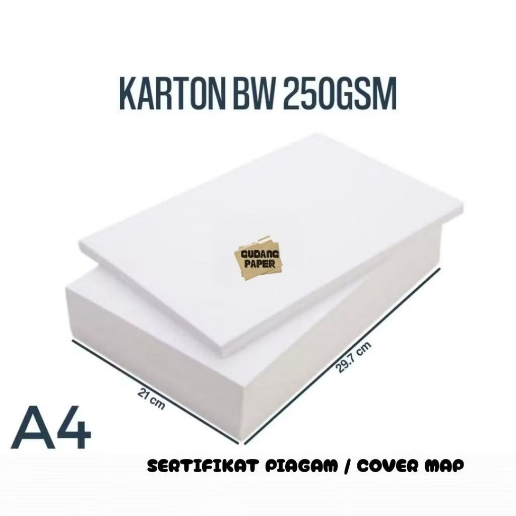 Kertas BW 250gsm A4 isi 100 lembar / Kertas Karton BW