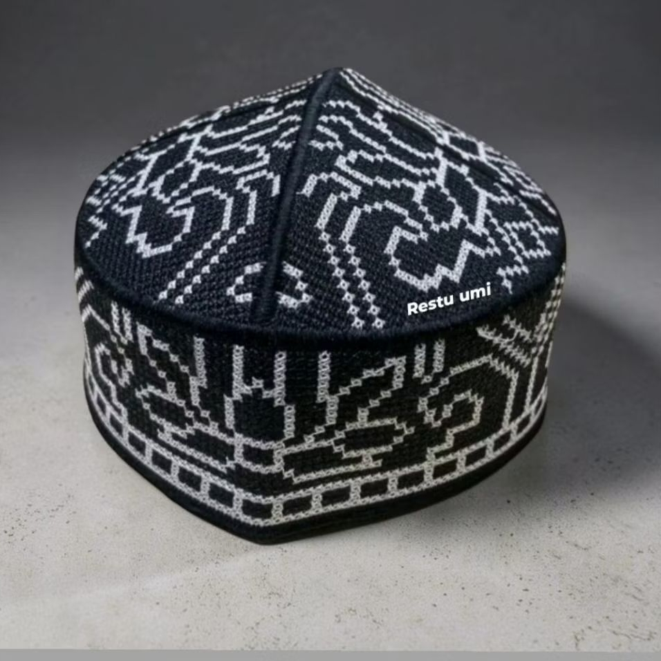 NEW DEALS Peci Putih Pakistan Original full Bordir /Peci Putih/Peci Hitam/ Peci Pakistan Motif/Peci
