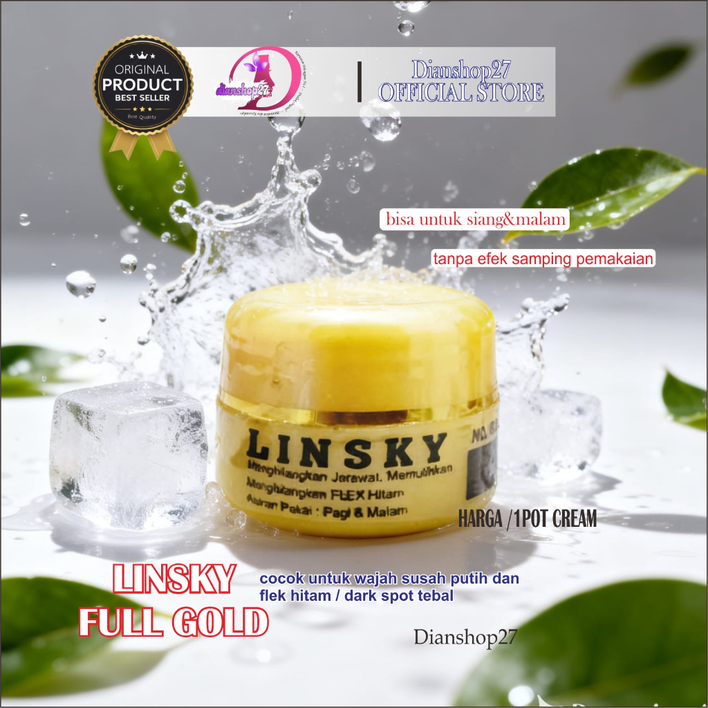 [TERLARIS] LINSKY FULL GOLD ORIGINAL 100% - pemutih wajah 3x lebih cepat dan flek hitam membandel / 