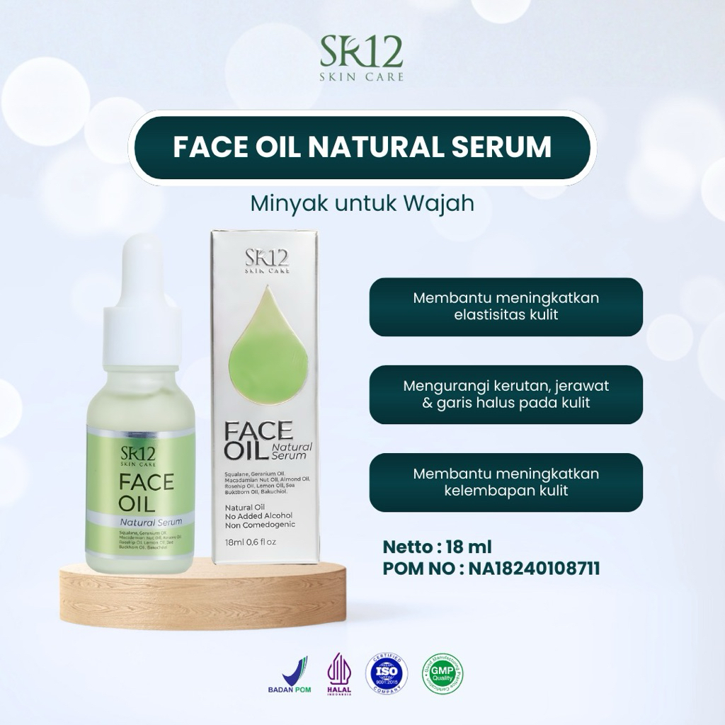 FACE OIL NATURAL SERUM SR12 - SERUM WAJAH ANTI KERIPUT - ANTI AGING SERUM - SERUM ANTI PENUAAN
