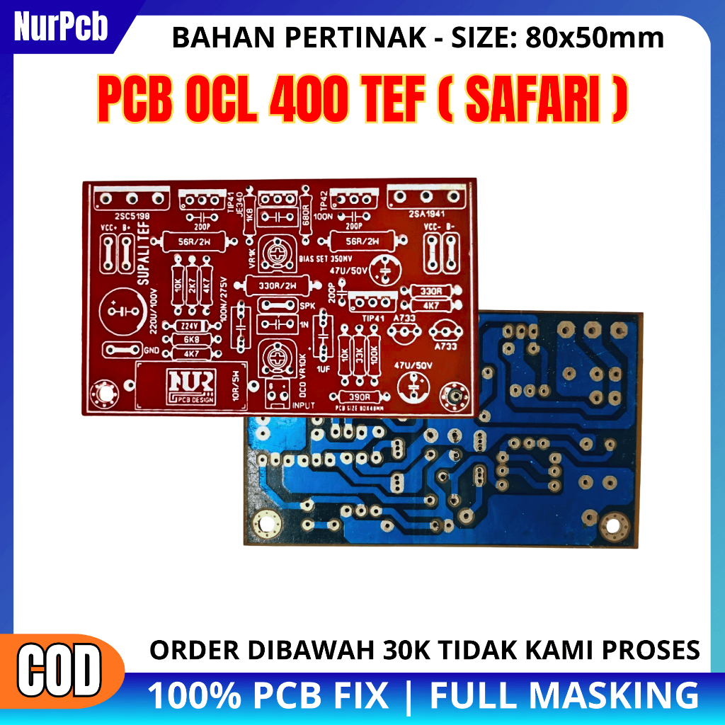 NUR PCB - PCB Power Amplifier OCL 400 Watt TEF + Bias Servo – Safari Tef Ocl 400W PA-41