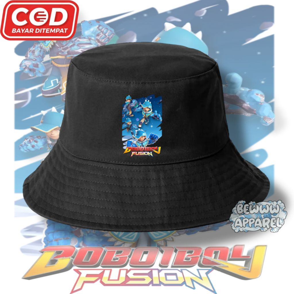 Topi Bucket Anak Boboiboy Fusion / Topi Anak Boboiboy Fusion