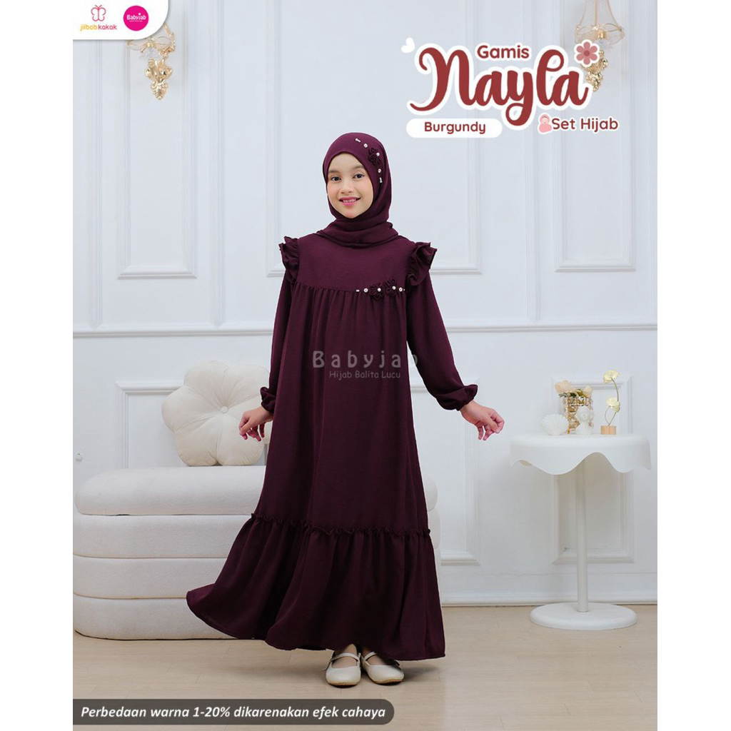 Gamis anak Simple Luxury Wrinkle / gamis Nayla