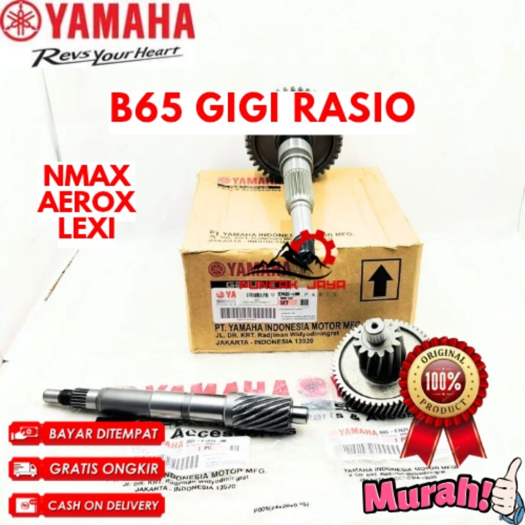 GIGI RASIO ORIGINAL YAMAHA KODE B65, GIGI RASIO NMAX, GIGI RASIO AEROX, GIGI RASIO LEXI
