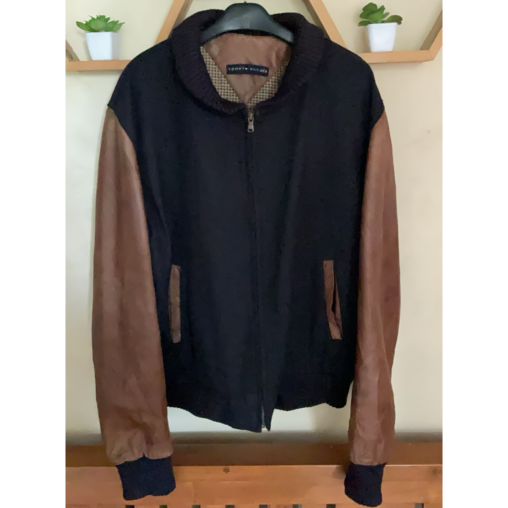 Wol Leather Jacket Tommy Hilfiger Ultra Rare