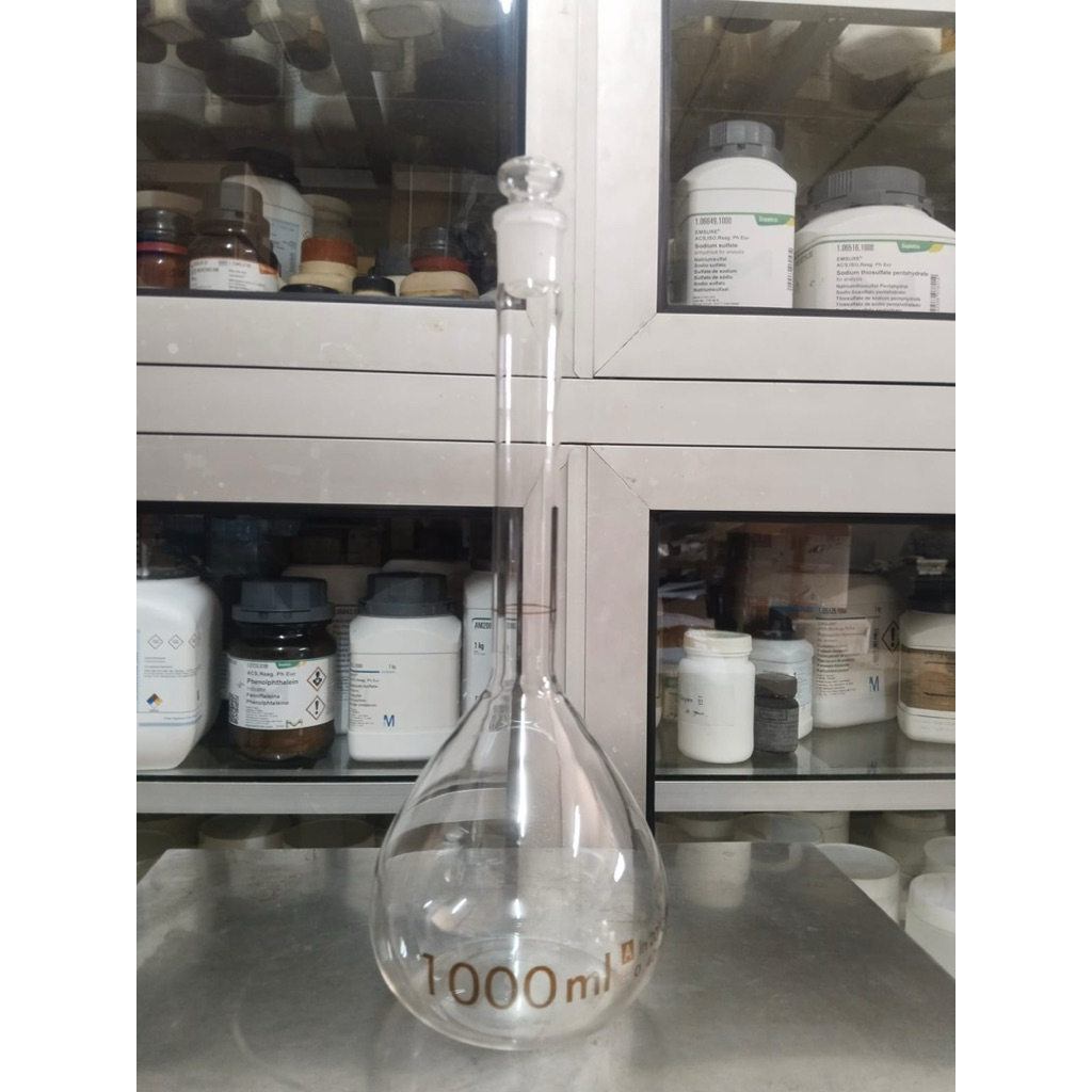 Labu Ukur 1000 ml PYREX / Labu ukur 1 liter Pyrex