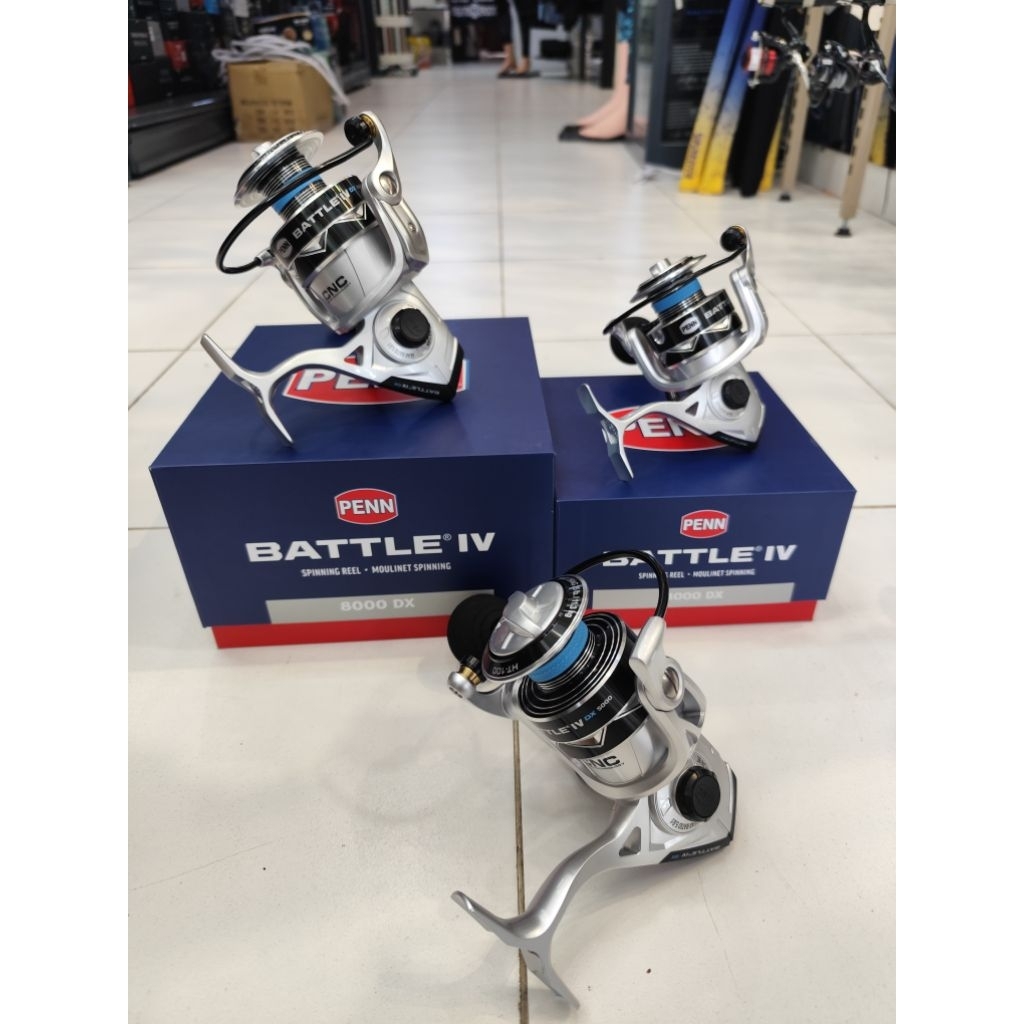 Reel spinning PENN battle IV 3000DX, 4000DX, 5000DX, 6000DX, 8000DX.