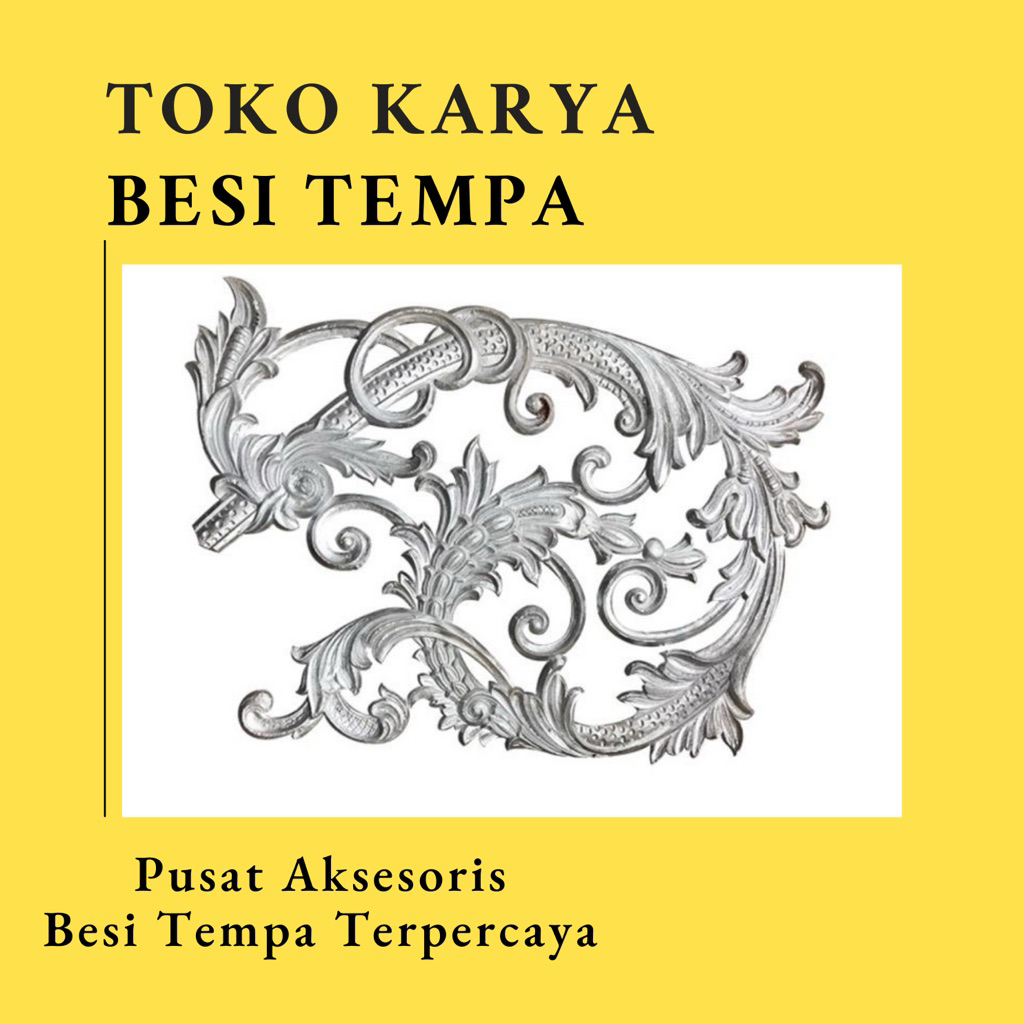 Ornamen Pagar Besi Leaf 1061 / Ornamen Besi Tempa Ekoran / Ornamen Pagar Besi dan Tralis / Aksesoris