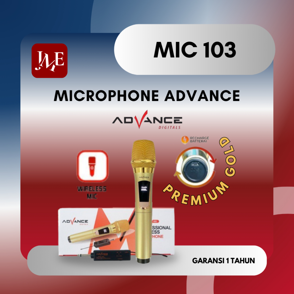 Advance Mic-103 Profesional Mic Wireless Bisa di Charger