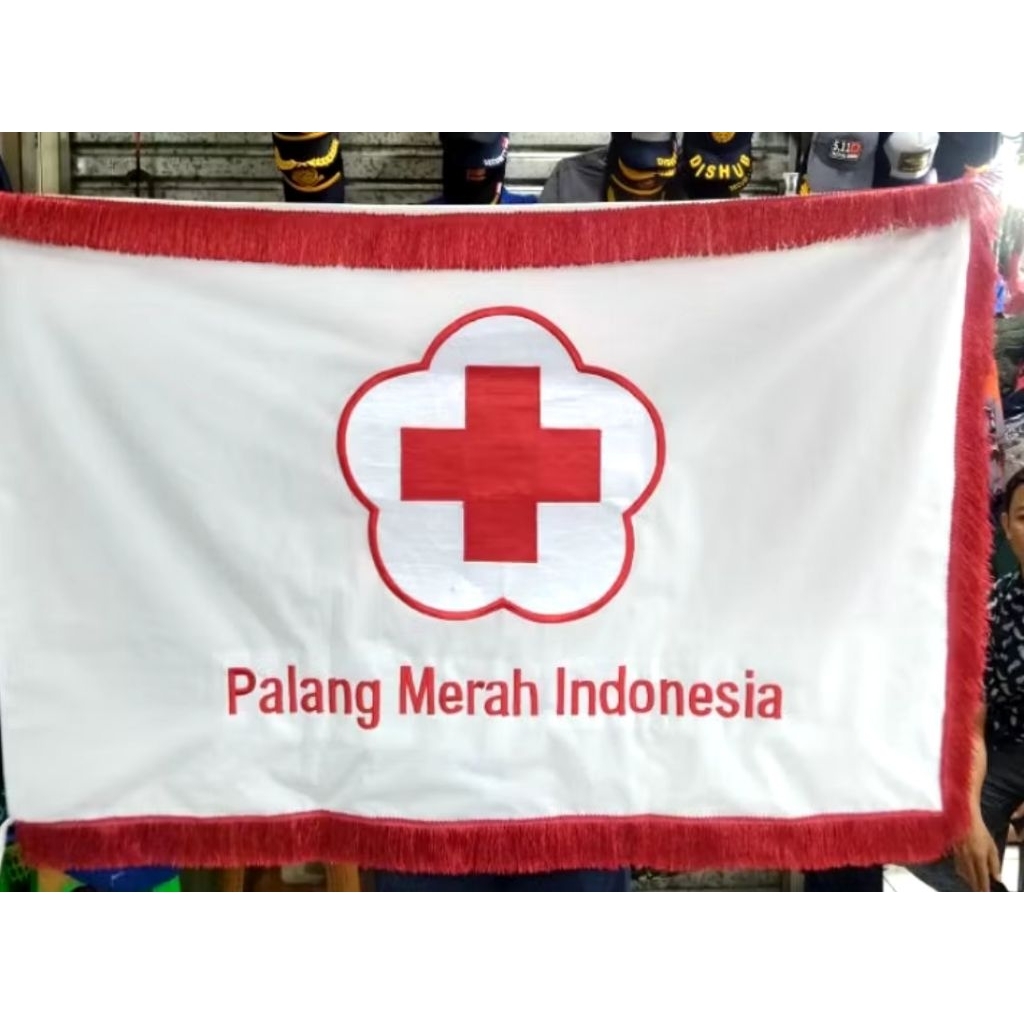 Bendera Pataka bahan bludru, Custom logo untuk bendera Pataka dengan bahan bludru dan menggunakan ru