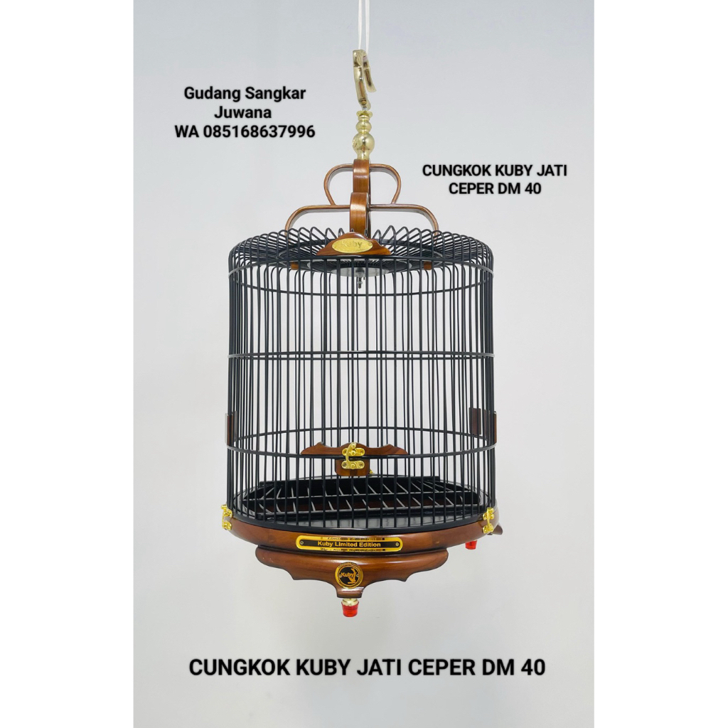 Sangkar Cungkok Wambi KUBY Jati Ceper. Diameter 40 cm + Fullset Kerodong + Free Pallet Kayu