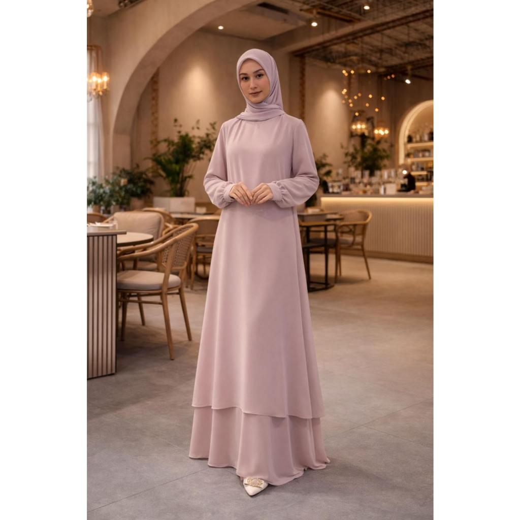 Gamis Dress Alika Ceruti Premium Anti Terawang Elegan
