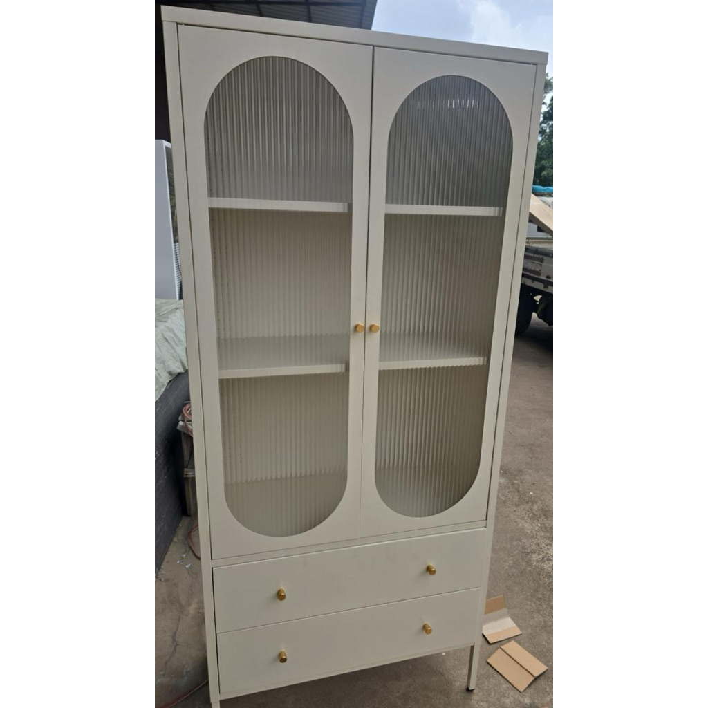 Lemari Hias Plat Besi / Lemari Tas / Lemari Pajangan Bahan Besi / Lemari Hias Classic Import