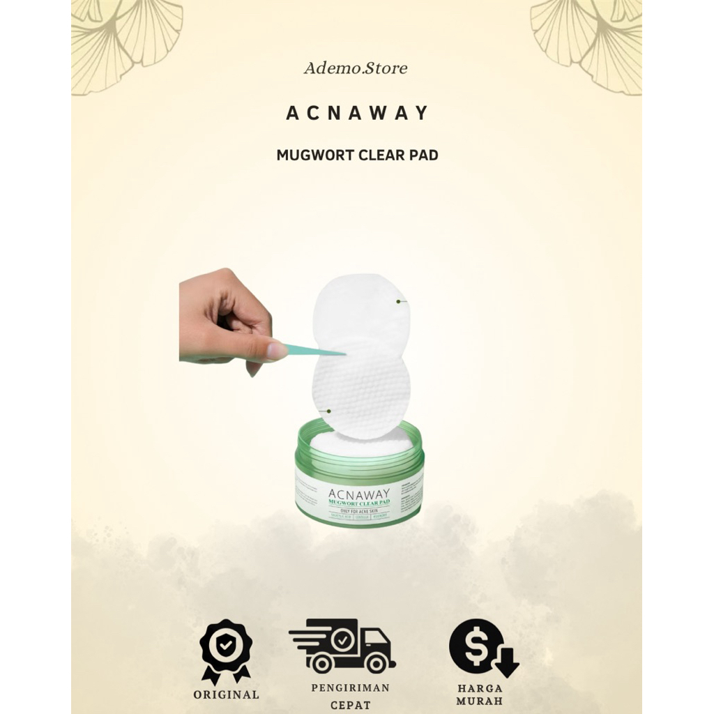 ACNAWAY Mugwort Acne Clear Pad Exfoliating – Exfoliation Pad untuk Kulit Sensitif & Berjerawat Eksfo