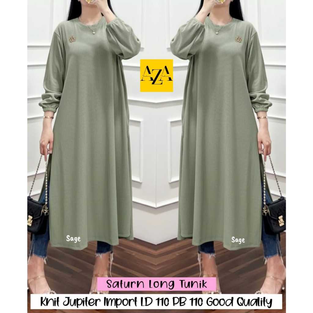 TUNIK WANITA KNIT IMPORT MOTIF POLOS TERBARU LD 110 BAJU ATASAN LENGAN PANJANG SIZE XL