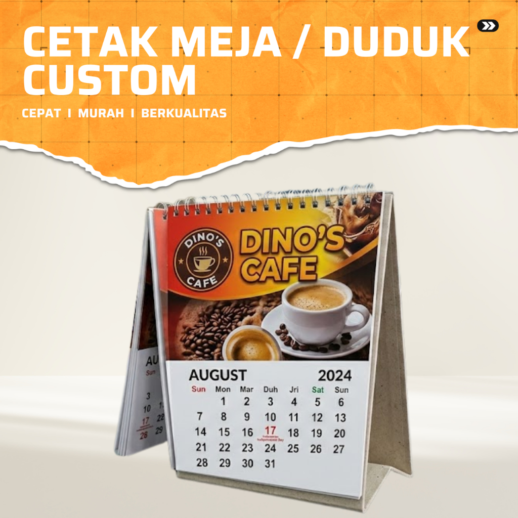 Kalender Meja / Kalender Duduk Desain Custom